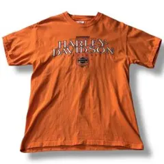 ハーレーダビッドソン USA製 古着 Tシャツ オレンジ 半袖 両面プリント