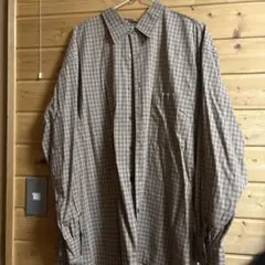 ブラウン系チェック 長袖シャツ