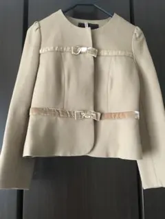 TO BE CHIC ベルベットリボン　ノーカラージャケット　サイズ40のサムネイル