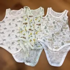 動物柄メッシュベビー肌着 90cm 3枚セット