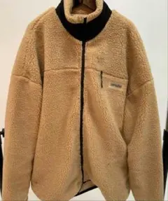 男女兼用ベージュ フリース ジップアップジャケット