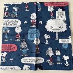 【新品】PEANUTS スヌーピー ハンカチ ネイビー コミック柄　ランチクロスのサムネイル