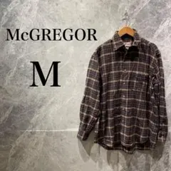 マックレガー メンズ M ネイビー 長袖 シャツ チェック ネル 美品のサムネイル