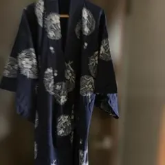 【極美品】大丸購入 高級浴衣 綿紅梅風 藍 菊 楓 大人浴衣 1回着用 極美品】大丸購入 高級浴衣 綿紅梅風 藍 菊 楓 大人浴衣 1回着用
