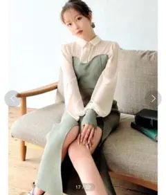 完売商品RESEXXYニットレイヤードシャツワンピース