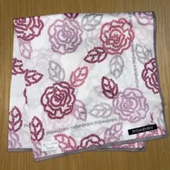 未使用★イヴサンローラン 大判ハンカチ 薔薇 花柄 ピンクのサムネイル