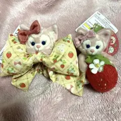 ハートフェルトストロベリーギフト　リーナベル　ぬいぐるみシュシュ　チャーム　2点