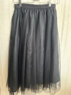 ブラックチュールロングスカート
