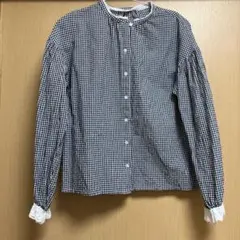 美品　SM2 ギンガムチェック 長袖シャツ レース付き
