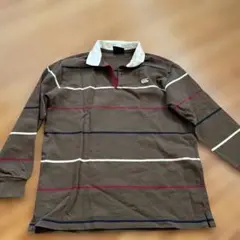 Canterbury ラガーシャツ M ブラウンストライプ