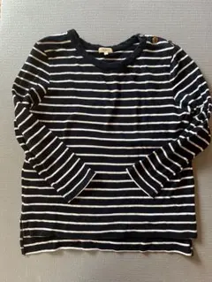 HUSHUSH ネイビーとホワイトストライプ 長袖Tシャツ サイズ2