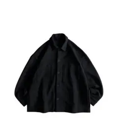 【美品】USED 00s フェイクスエード ボックス シャツジャケット BLKのサムネイル
