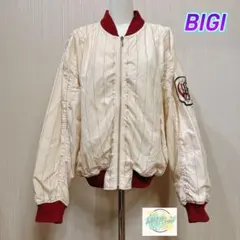 BIGI ビギ　ブルゾン　野球　ワッペン　ヴィンテージ　ストライプ　A8のサムネイル