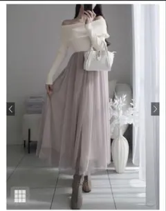 オフショルニットロングワンピース SGRL