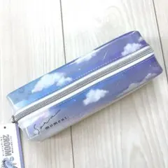 新品未使用♡空 雲 グラデーション 2ルームペンケース ブルーのサムネイル