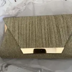 ゴールドプリーツクラッチバッグ　パーティ　クラブ　クリスマス
