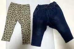 【BREEZE】 パンツ 2点 セット レオパード デニム 90サイズ