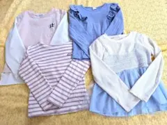 女の子 120cm 長袖トップス 4枚セット まとめ売り チュール フリル