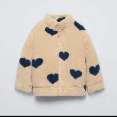 新品未使用　zarakids ハート柄　ボアジャケット 3y 98cm