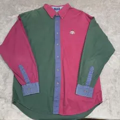 90s CHAPS Ralph Lauren 長袖シャツ サイズL 刺繍ロゴ