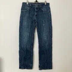 リー 無地 デニムパンツ ストレート 32X30 藍 綿 普段着 お出かけ M