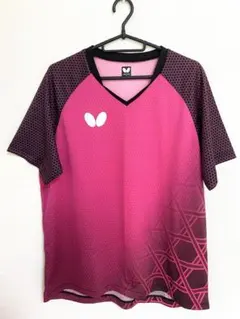 バタフライ　卓球ユニフォーム　Oサイズ　ピンク系　中古　U324