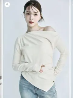 2026年最新】polaura アシンメトリードレープロングスリーブトップスの