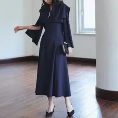 ルイルエブティック　オケージョンドレス　パール　　セットアップ　ネイビー　S