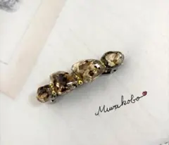 ゴールドの鉱石風バレッタ　No.2361