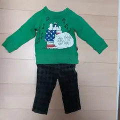 スヌーピートレーナー90、スエードパンツ80セット