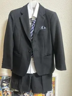 110A 黒 フォーマルスーツ ネクタイ付き