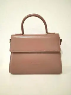 ベージュ（ピンクベージュ） ハンドバッグ 合成皮革 中型
