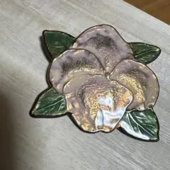七宝焼 ブローチ 花モチーフ ピンク系