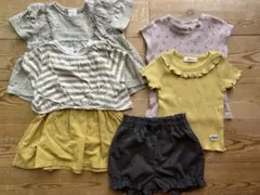 女の子　保育園着　80センチ　トップス ショートパンツ まとめ売り　くすみ系のサムネイル