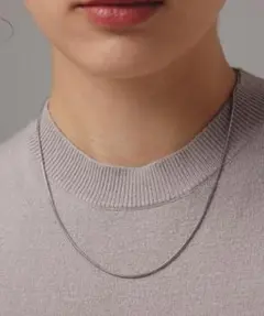 【5本】ステンレス　ネックレスチェーン　スネークチェーン　45㎝　アジャスター