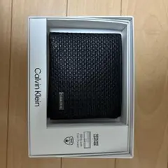 Calvin Klein 二つ折り財布 本革 黒