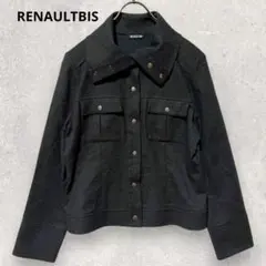 RENAULT BIS ウールショート丈 ジャケット 9号 M ダークグレー