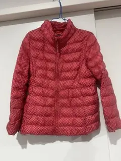 ユニクロ　赤ドット柄中綿コート 120サイズ