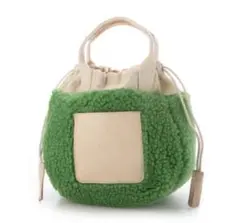 未使用　アースメイド　ボア　トートバッグ　ハンドバッグ　本革　レザー 巾着バッグ