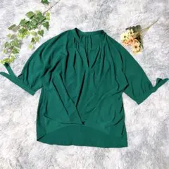 MK MICHEL KLEIN M ドルマン ブラウス グリーン 通勤