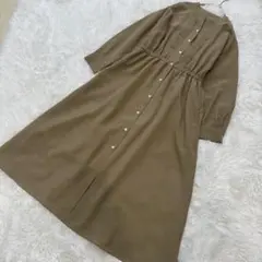 美品 アーバンリサーチ バンドカラータックワンピース 長袖