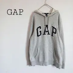 ギャップ ロゴスウェットパーカー プルオーバー 裏起毛 グレー ジェンダーレス