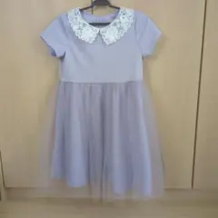 キャサリンコテージ　半袖ワンピース　レース襟チュールスカート 130センチ　紫