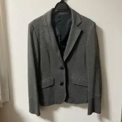 グレー シングルボタン ブレザー上着　しわになりにくい