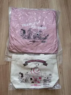 サーティワン50周年記念　オリジナルクッション、トートバッグ　スヌーピー