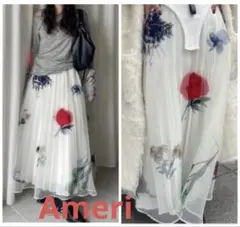 Ameri　AMANDA SHEER PLEATS SKIRT 花柄 フラワーのサムネイル
