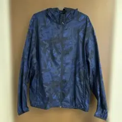 ネイビー フード付き ナイロンジャケット