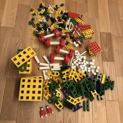 木製 村づくりブロックセット緑の木 黄色い家 人物フィギュア知育玩具 