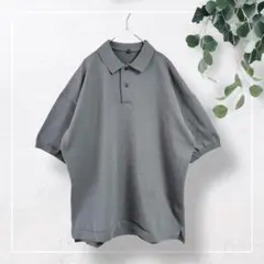 【無印良品】半袖ニットポロシャツ(S-M)グレー　UVカット