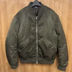 即決 UNIQLO U ユニクロ MA-1 フライトジャケット カーキ Lのサムネイル